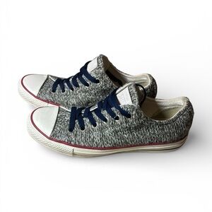 Men’s Size 8 Converse All Star Low Top Gray Knit Sneakers